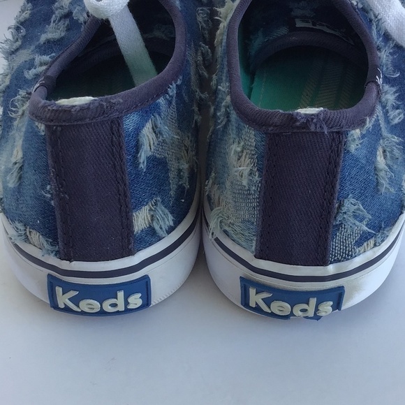 KEDS BLUE DISTRESSED SNEAKERS SIZE 7 - Picture 5 of 5